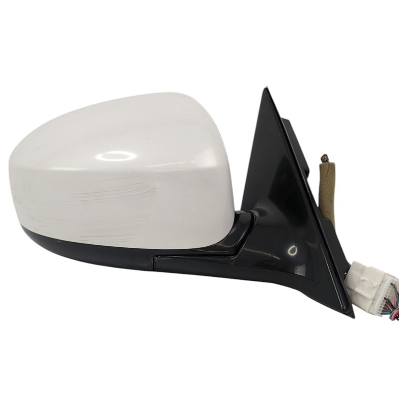 2009-2014 Nissan Murano Driver Left Side View Manual White Door Mirror E13027371