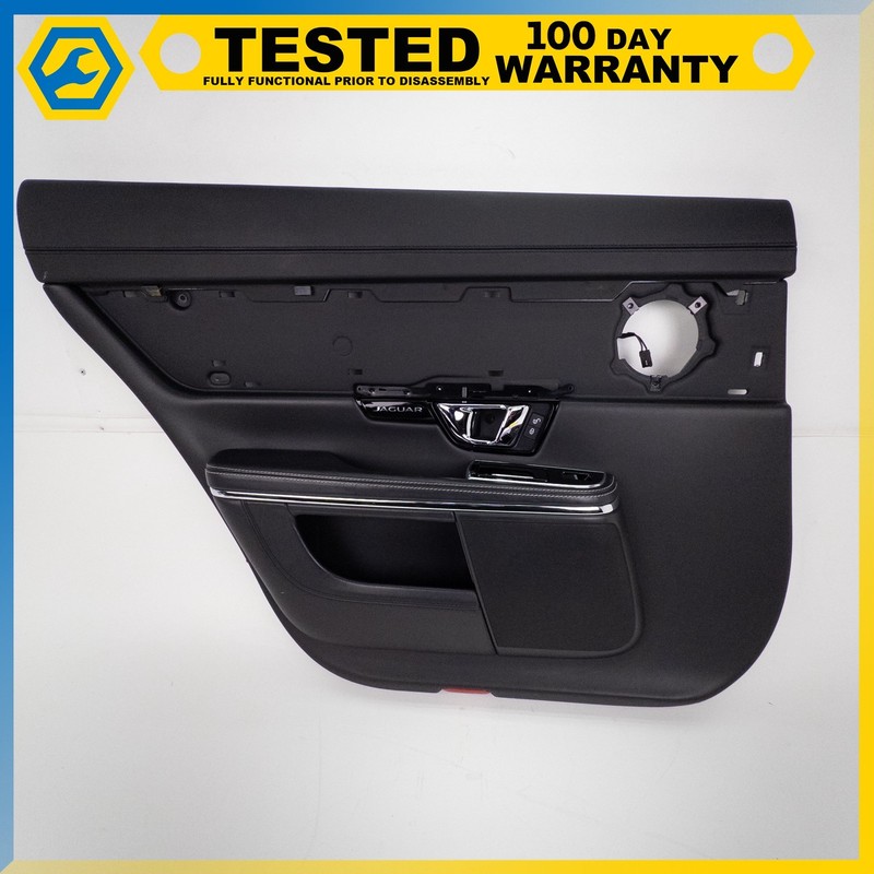 10-18 JAGUAR XJL LWB REAR LEFT SIDE INTERIOR DOOR PANEL TRIM BLACK OEM