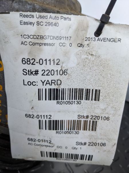 AC Compressor Without Rear AC Fits 11-19 JOURNEY 1050130