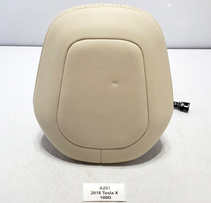 ✅ 16-20 OEM Tesla Model X Front Left Driver Side Headrest Beige Leather NOTE*