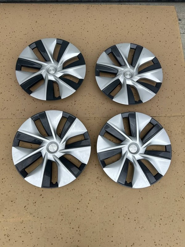 ✅20-24 Set / 4 Tesla Model Y Gemini Hubcap Wheel Cover 19" Factory1044235 chip