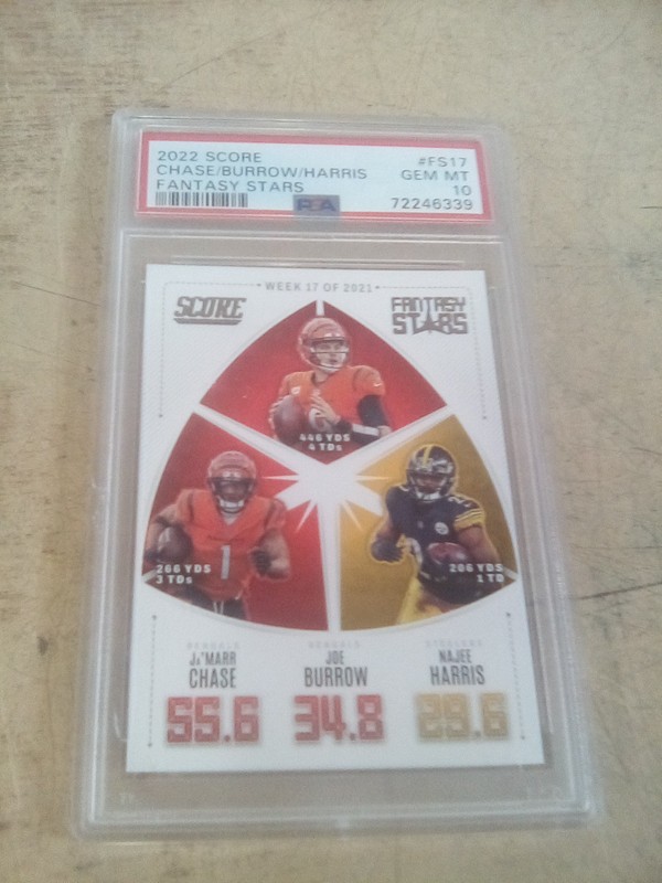 2022 Score Chase/Burrow/Harris Fantasy Stars GEM MT 10 Pop 1