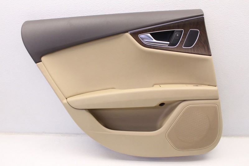 AUDI A7 12 13 14 15 REAR DRIVER LEFT DOOR PANEL TRIM LEATHER BROWN/BEIGE KP OEM