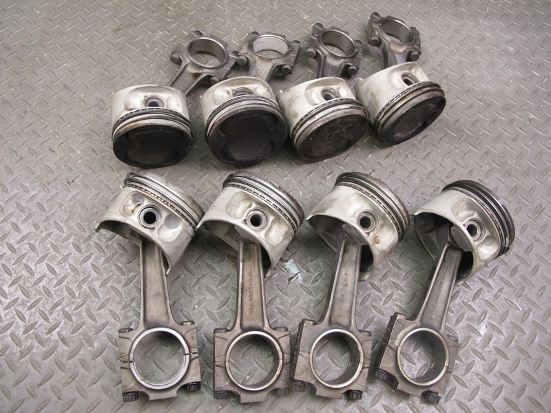 1987-1991 PORSCHE 928 S4 5.0L ENGINE PISTON CONNECTING ROD SET OF 8 64k MILES