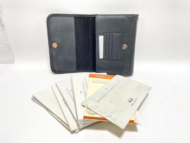 2019 INFINITI Q50 OWNER MANUAL BOOK BOOKS W/ FAUX LEATHER CASE POUCH OEM