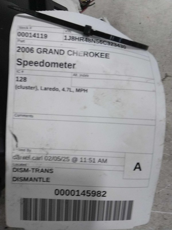 Used Speedometer Gauge fits: 2006 Jeep Grand cherokee cluster Laredo 4.7L MPH Gr