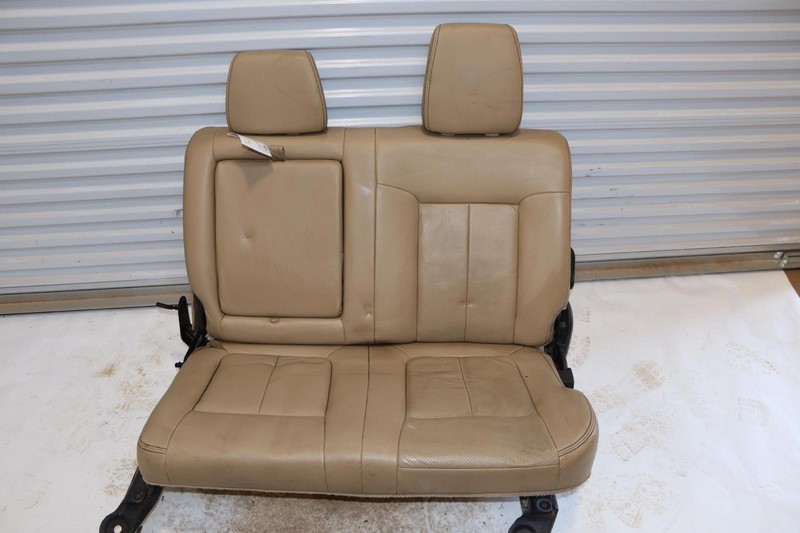 2011-2016 FORD F250 SD CREW CAB REAR SECOND ROW LEFT SIDE SEAT LEATHER TAN OEM