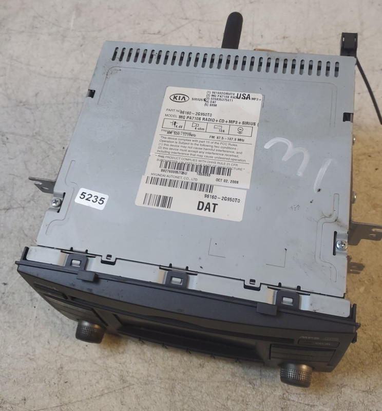09-10 Kia Magentis Optima AMFM Radio Sat Single Disc CD Player 96160-2G950T0 oem