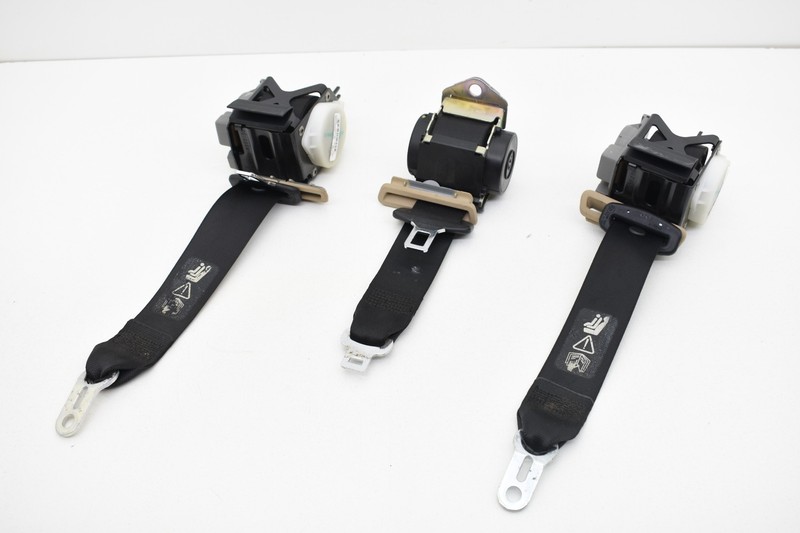2007 BMW E90 328xi REAR LEFT RIGHT CENTER SEAT BELT SET OEM BEIGE KW45