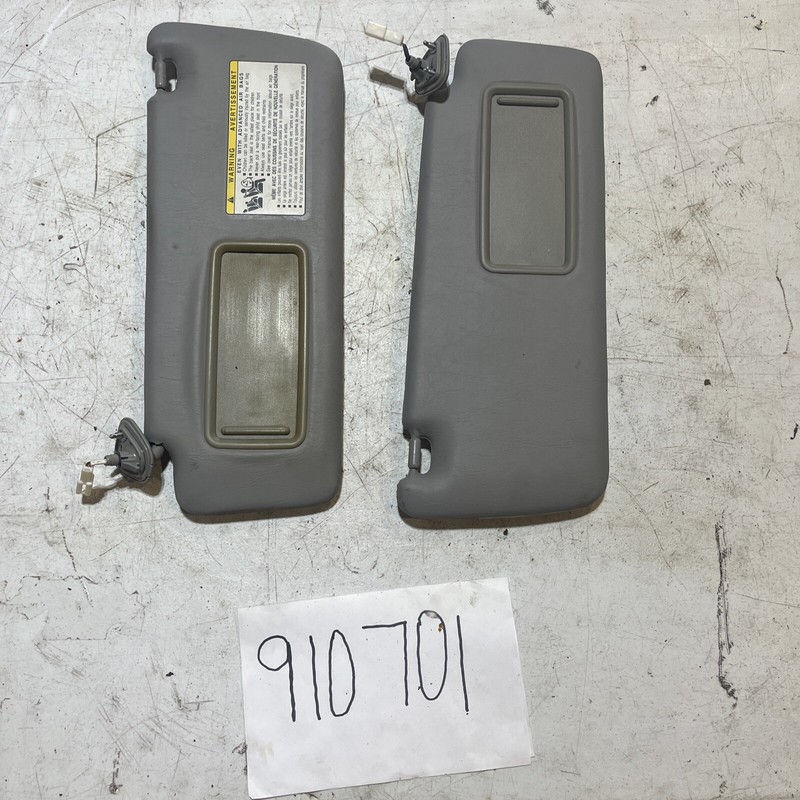 01-07 Toyota Highlander Sun Visors Lh RhGray Sun Visor Set Illuminated