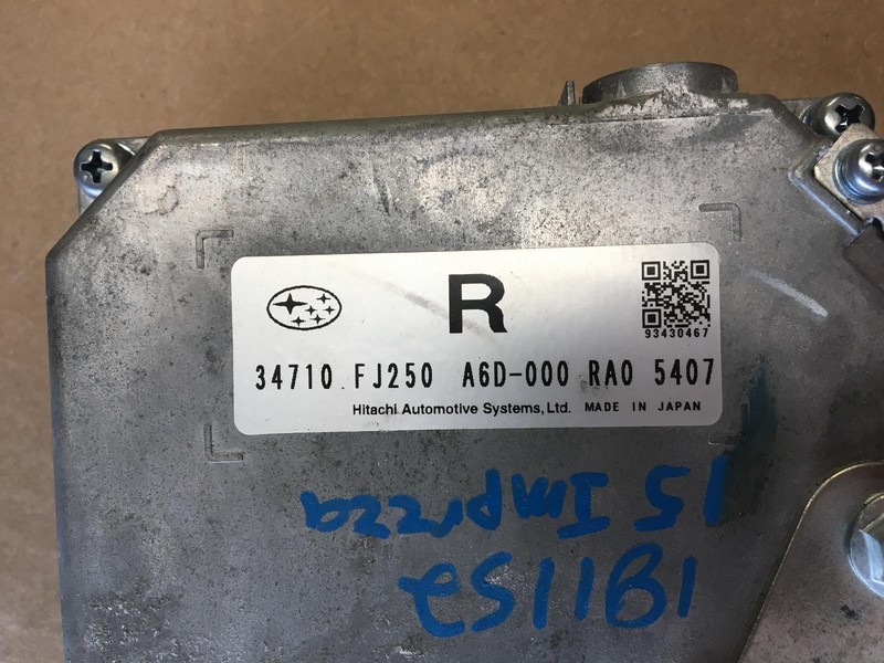 2015 SUBARU IMPREZA power Steering Module 34710FJ250 2.0L OEM 15