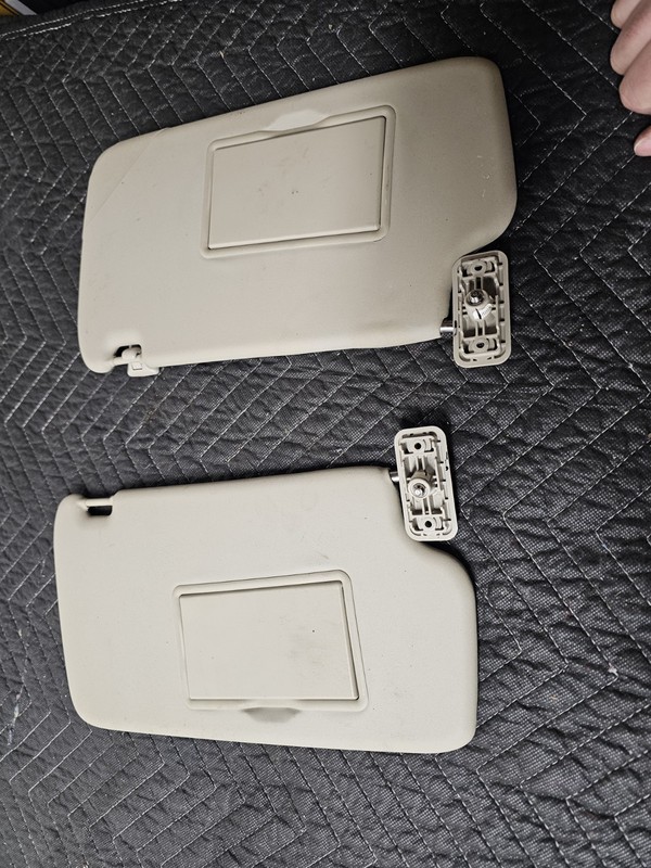 2011-2019 Ford Fiesta Driver & Passenger Side Sun Visor Pair Set Tan Beige Vinyl