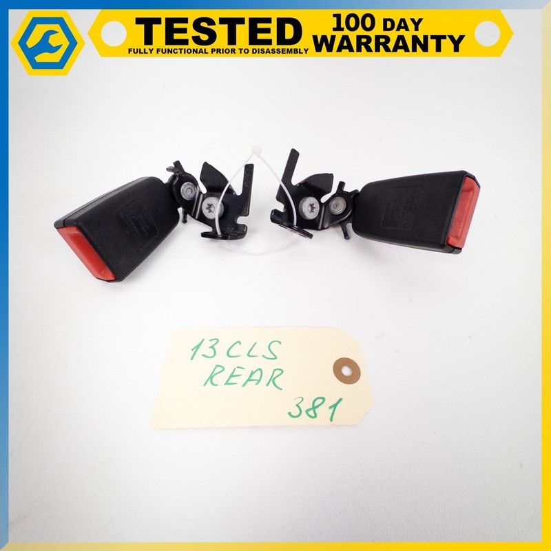 12-18 MERCEDES-BENZ CLS550 REAR LEFT RIGHT SEAT BELT BUCKLE BLACK SET OEM