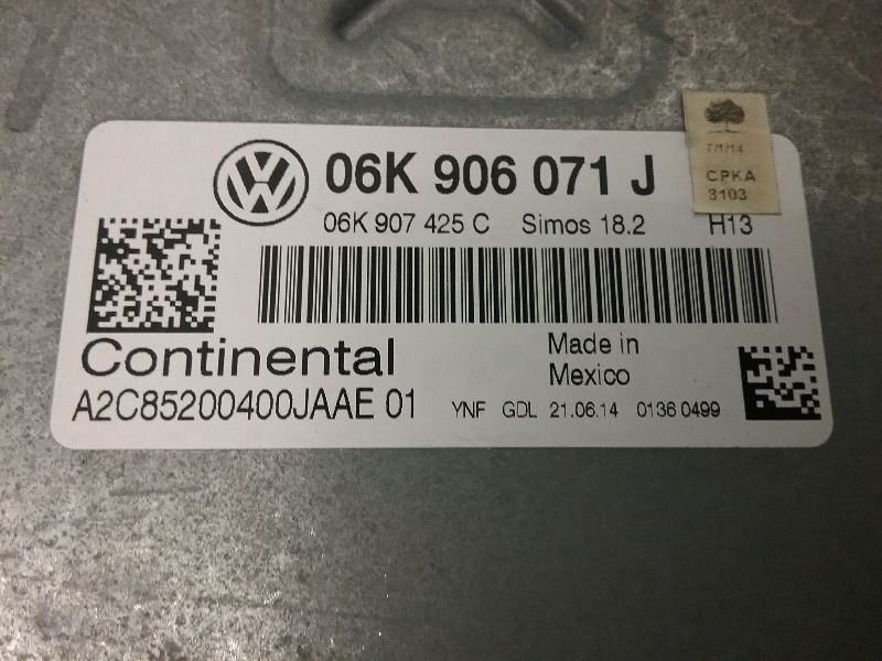 Engine ECM Electronic Control Module 1.8L Engine ID Cpka Fits 15 PASSAT 1592731