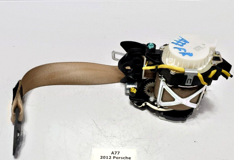 ✅ 10-16 OEM Porsche Panamera 970 Front Right Passenger Seat Belt Retractor Beige