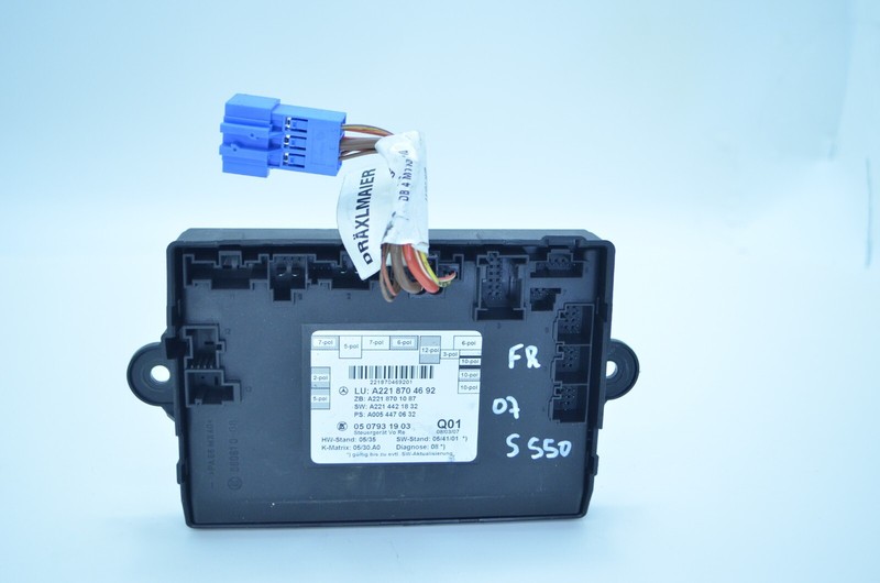 07-13 MERCEDES W221 S550 FRONT RIGHT PASSENGER DOOR CONTROL MODULE OEM