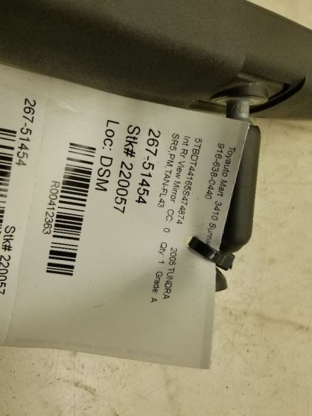 03 04 05 06 07 08 09 TOYOTA SEQUOIA INTERIOR REAR VIEW MIRROR