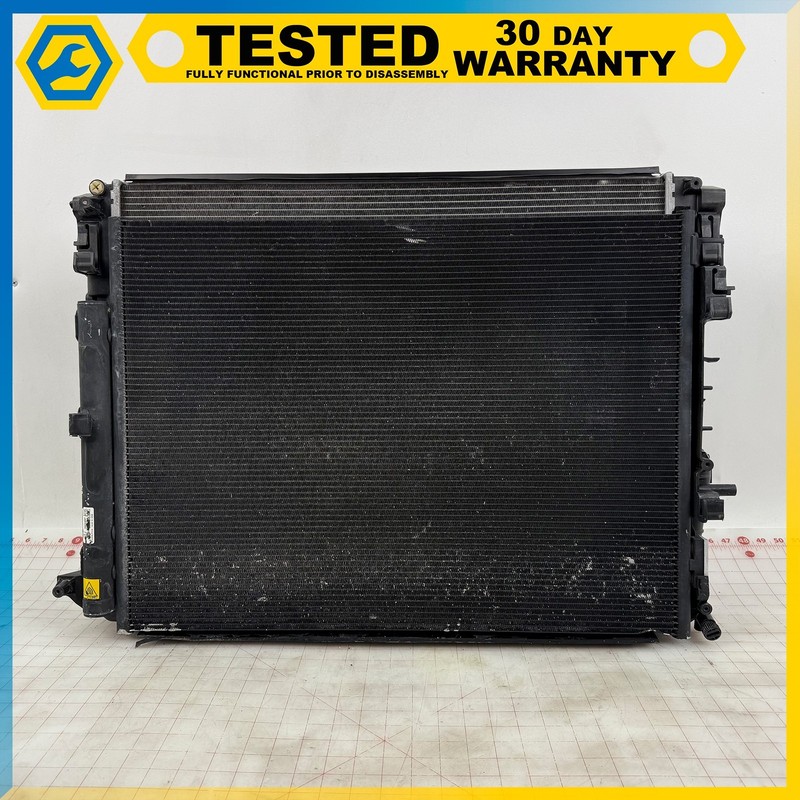14-24 MASERATI GHIBLI ENGINE COOLING RADIATOR CONDENSER W/ COOLING FAN OEM