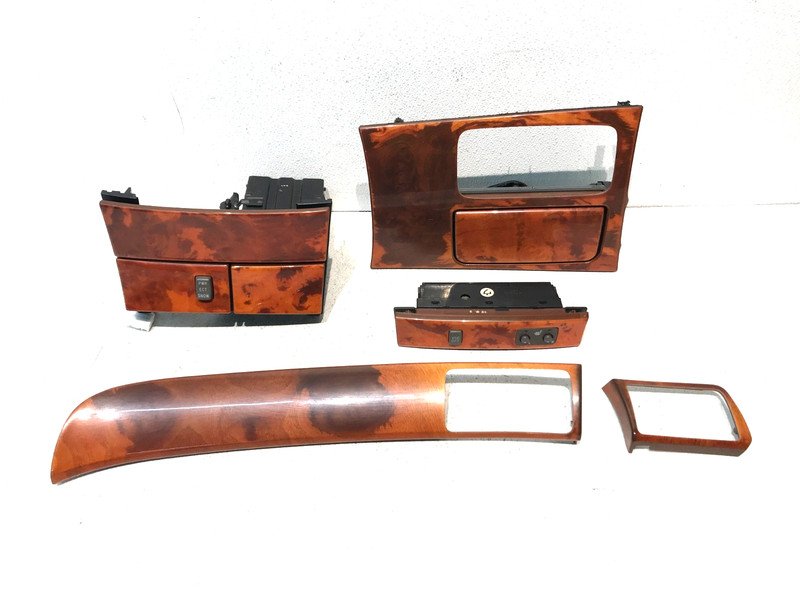 01-03 LEXUS UCF30L LS430 SET OF 5 DASH CENTER CONSOLE WOODGRAIN TRIM COVER OEM
