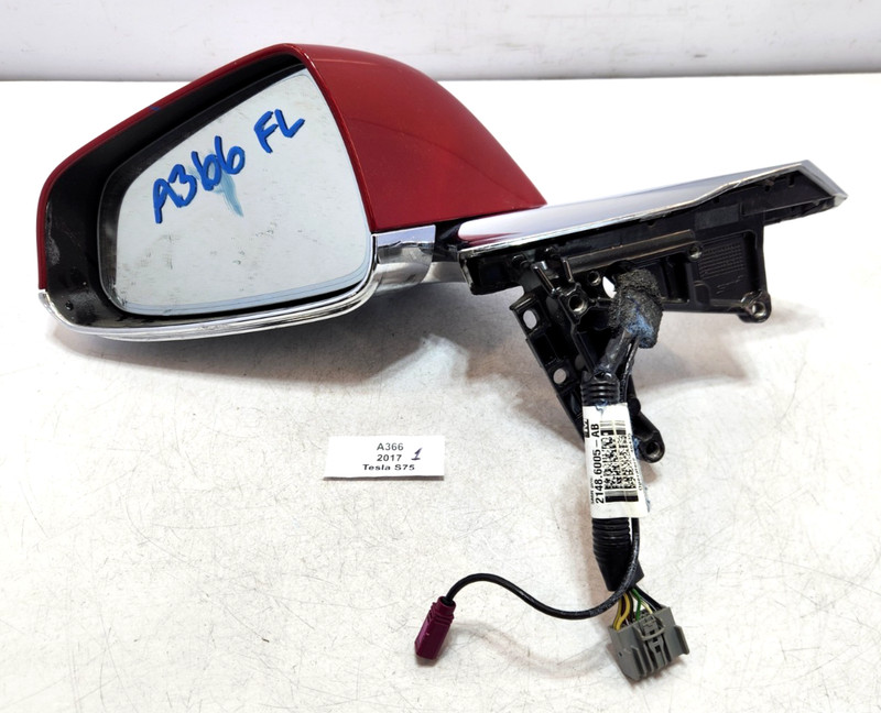 ✅ 12-20 OEM Tesla Model S Left Driver Door Exterior Side Mirror Red PPMR *