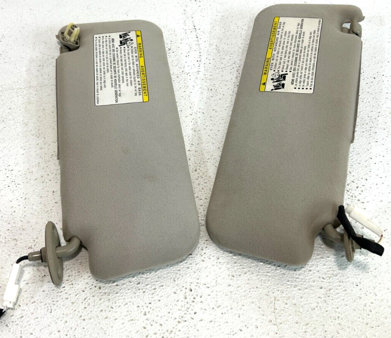 2006-2009 Toyota Prius Left & Right Illuminated Sun Visor Beige Set Pair OEM