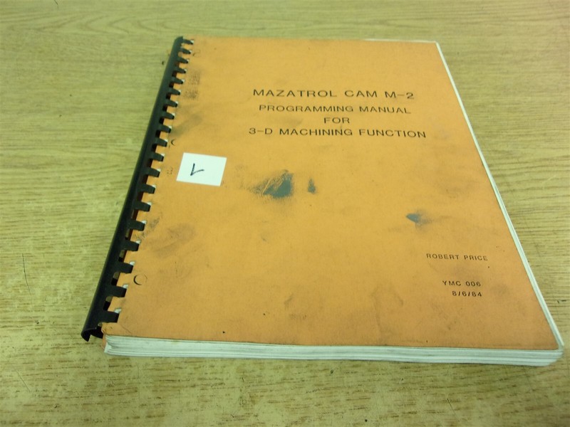 Mazatrol Cam M-2 Programming Manual 3-D Machnining Function "L" *FREE SHIPPING*