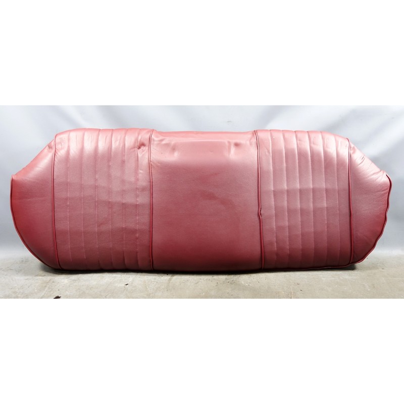78-79 BMW E23 7-Series Early Reupholstered Rear Seat Bottom Pad Velour Red Vinyl