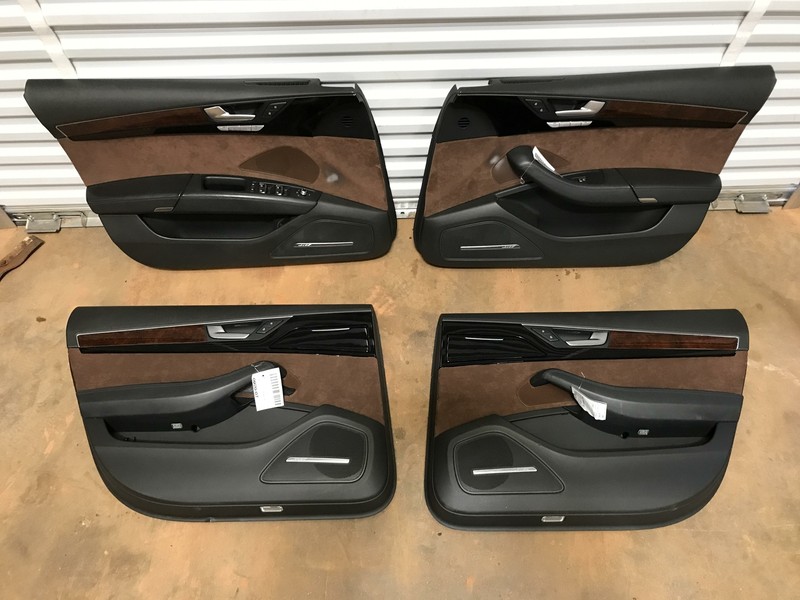 11 12 13 14 15 16 17 18 AUDI A8 L S8 DOOR PANEL SET BROWN TRIM OEM LWB