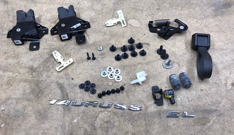 2013-2015 Ford Taurus Trunk Latch Lock Actuator Lid Striker Badge Sign Set OEM