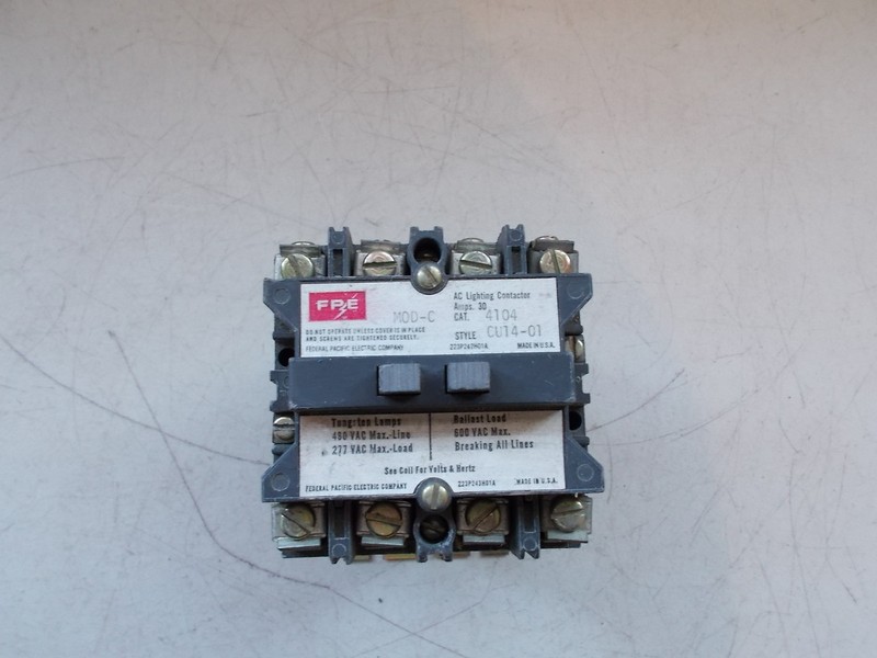 FPE AC Lighting Contactor MOD-C Cat 4104 style cu14-01 30-Amp *FREE SHIPPING*
