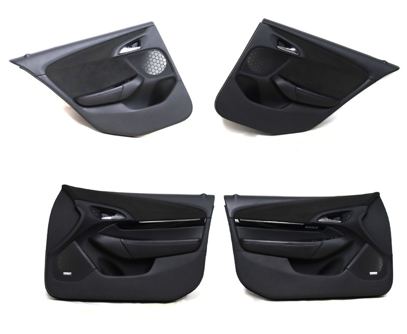 2014-2017 Chevrolet SS Full Door Panel Set Suede Carpet W/ Red Stitching GM OEM