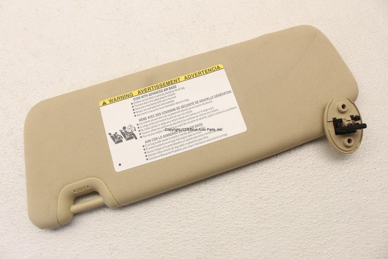 2014 - 2019 TOYOTA HIGHLANDER PASSENGER RIGHT SUN VISOR SUNSHADE BEIGE OEM