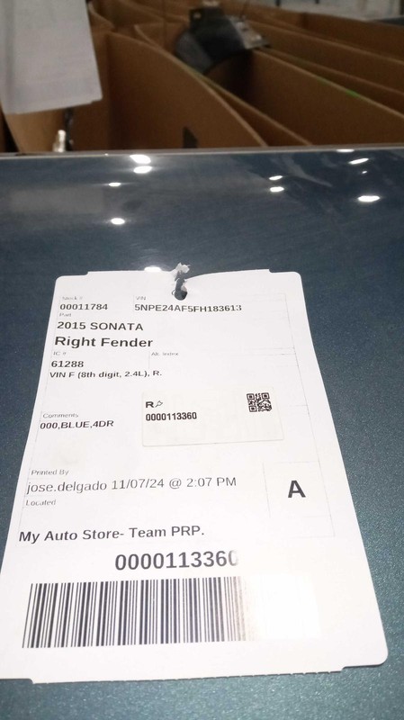 2015 Hyundai Sonata Right Fender Blue 477276 Used 131k Miles OEM Quality