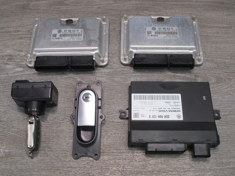 2008 BENTLEY CONTINENTAL GTC 6.0 BWR ENGINE ECU ECM KEYLESS IGNITION LOCK SET