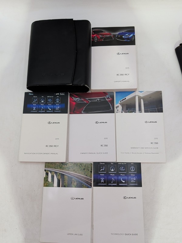 2015 LEXUSRC 350 / RC F Owners Manual Set With Navigation System & Case