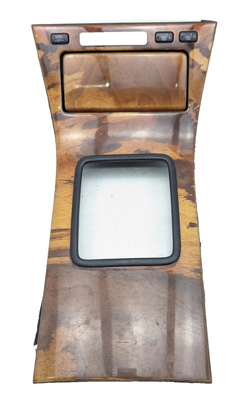 98-00 Lexus LS400 Center Console Gear Shifter Trim Cover Bezel Wood OEM