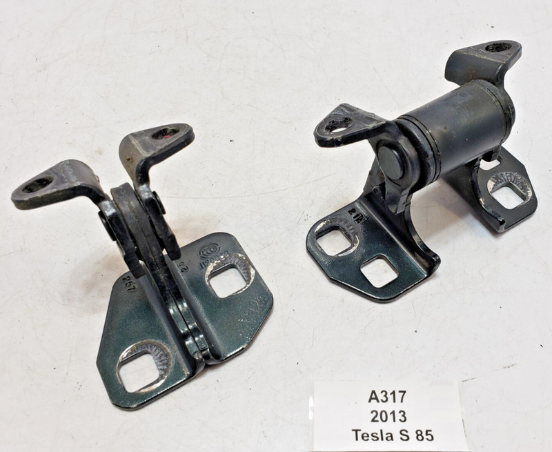 ✅ 12-20 OEM Tesla Model S Rear Left Driver Door Hinge Upper Lower Green SET