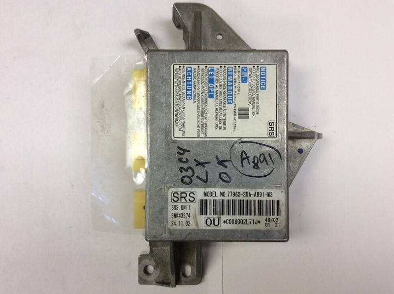 01-05 Civic SRS Control Module Computer Unit Brain Box 77960-S5A-A891 Used OEM