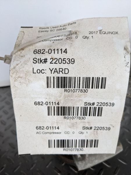 AC Compressor Fits 15-17 EQUINOX 1077830