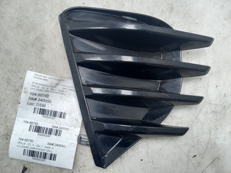 17 18 19 TOYOTA COROLLA DRIVER LEFT LOWER LAMP POCKET GRILLE