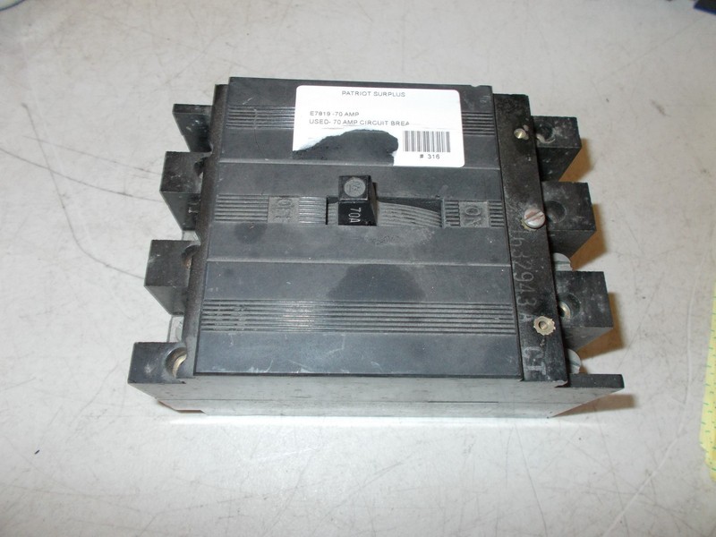 Westinghouse 70A 3-Pole Circuit Breaker E7819-70 Amp *FREE SHIPPING*
