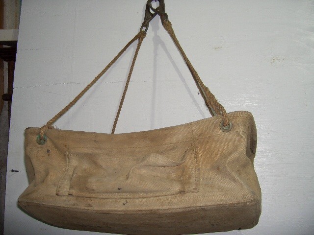 Vintage Bell System Telephone Lineman Canvas basket with hooks