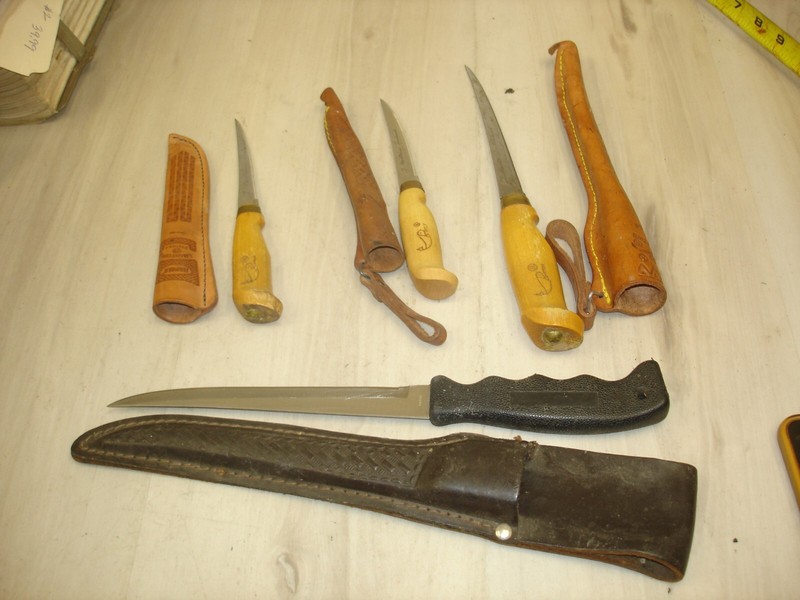 VintageRapala J. Marttiini FinlandFilet Knives lot sheathsgander mountain