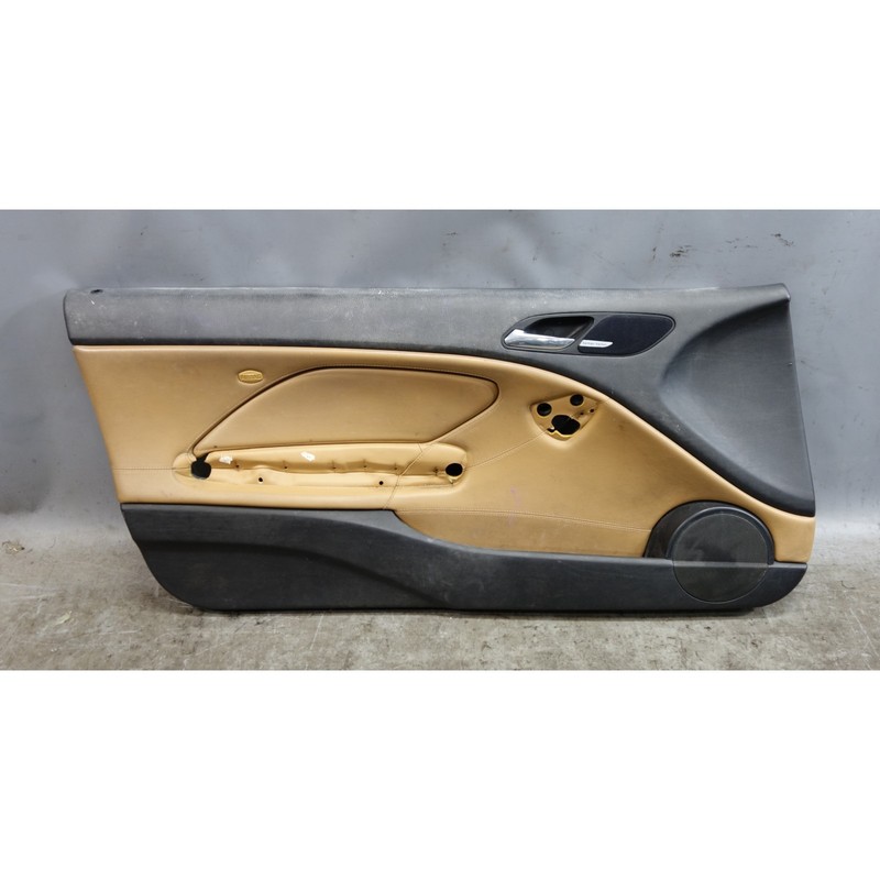 Damaged 00-06 BMW E46 3-Series 2-Door Left Interior Door Panel Brown Leather OEM