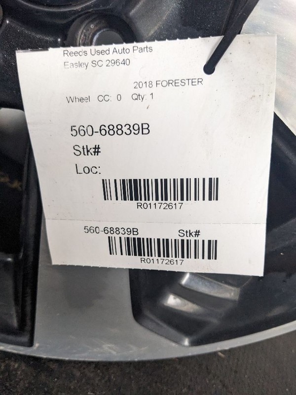 Wheel 17x7 Alloy 6 Spoke With Machined Face Fits 17-18 FORESTER 1172617