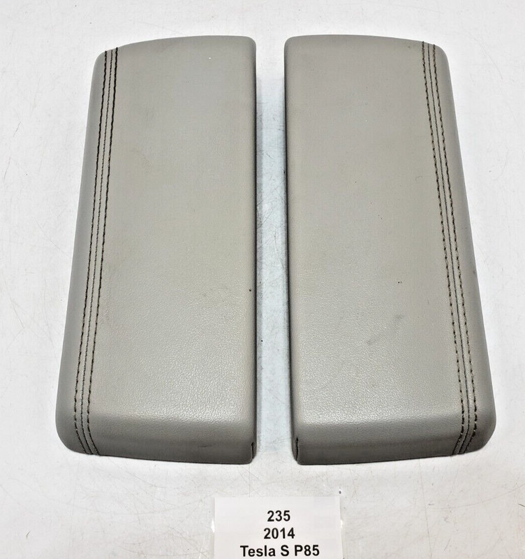 ✅ 12-16 OEM Tesla Model S Front Left Right Center Console Armrest Pad Gray SET