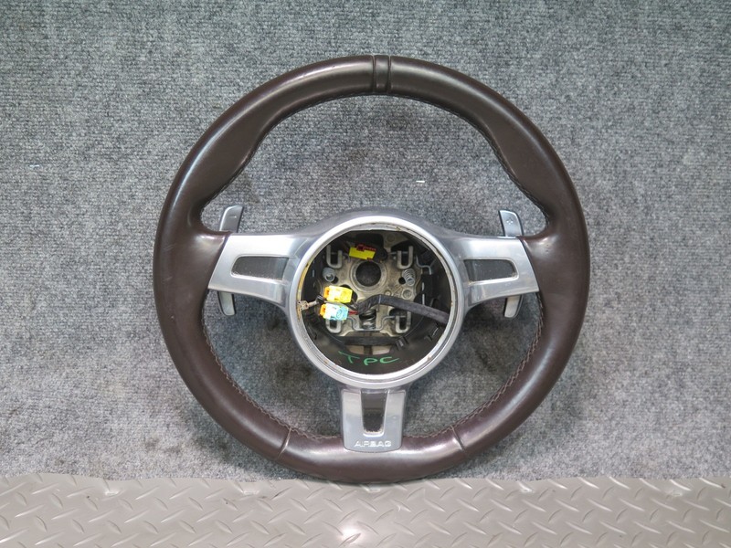 2011-2014 PORSCHE CAYENNE 958 3-SPOKE SPORT STEERING LEATHER W/ PADDLES ESPRESSO