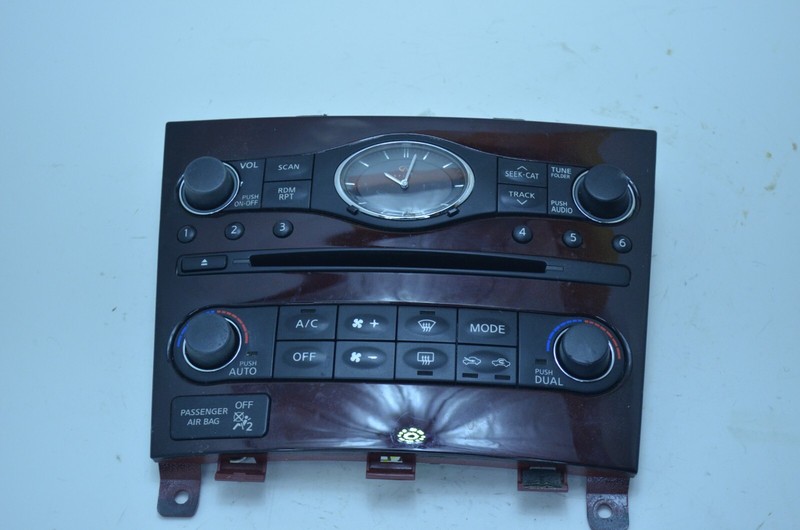 10-13 INFINITI G37 G25 AC HEATER CLIMATE CONTROL RADIO SWITCH PANEL W CLOCK OEM