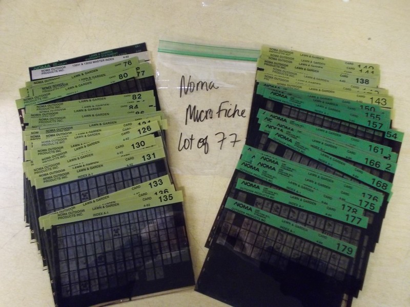 Nama Outdoor Products Microfiche Lawn & Garden Technical Specs, Lot of 77