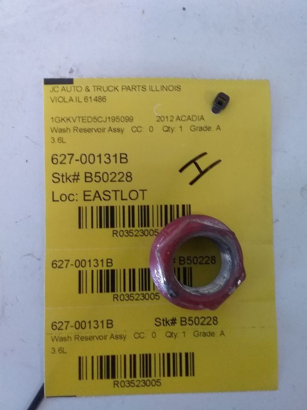 Wash Reservoir VIN J 11th Digit Limited Fits 10-17 ACADIA 3523005